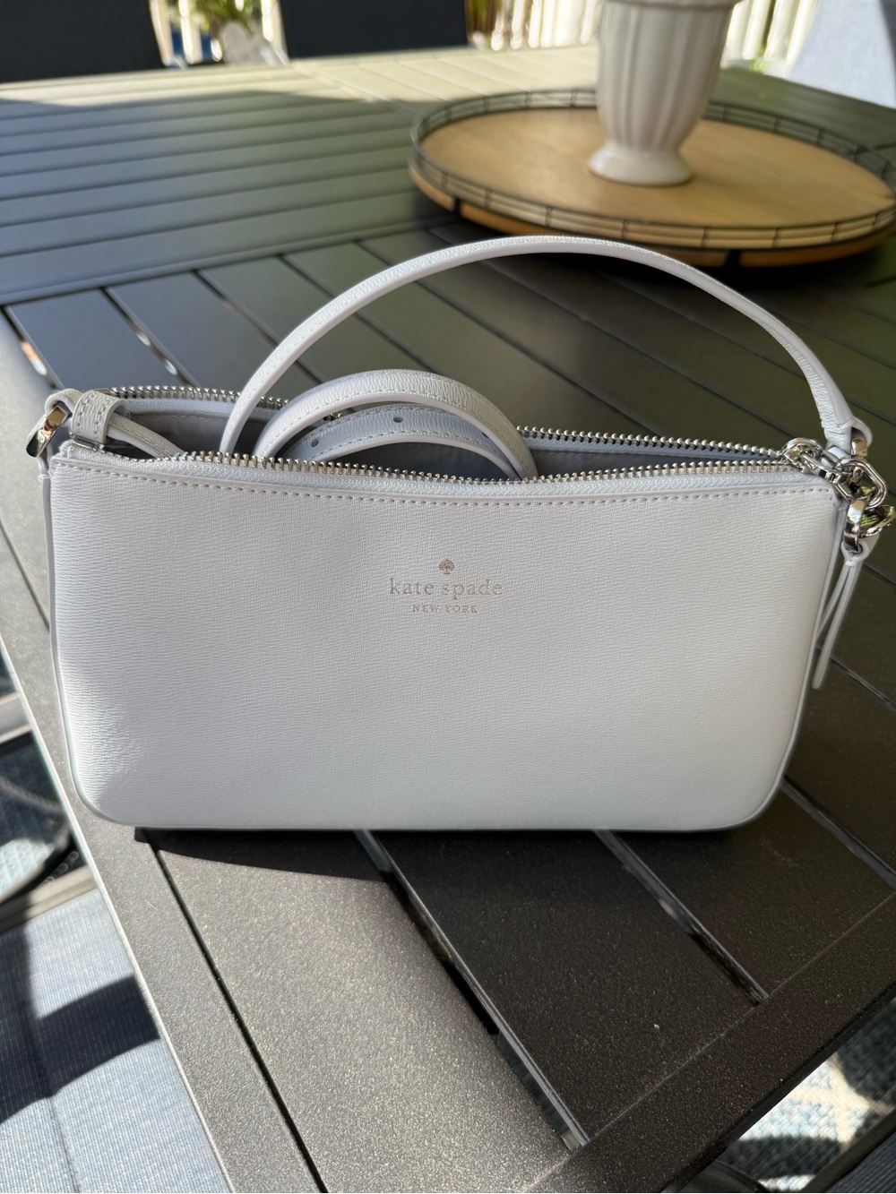 kate spade pale blue Crossbody Bag with silver hardware  “New never used”